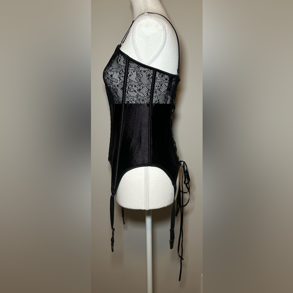 Acelandy corset top black lace strappy adjustable sexy goth grunge‎ sexy party - Picture 6 of 13